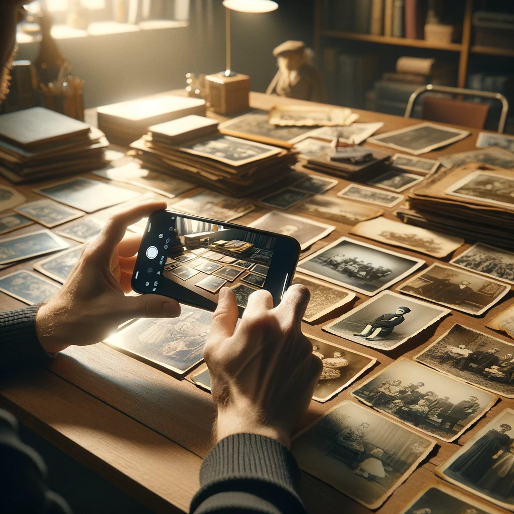 capturing old photos with iPhone